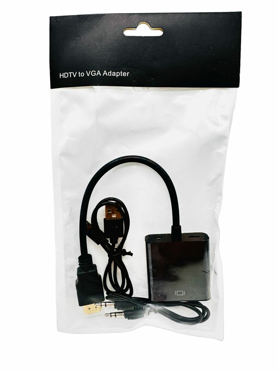 Кабель-адаптер переходник HDMI- VGA, 1080 черный