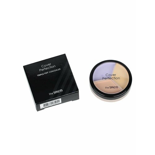 Консилер Cover Perfection Triple Pot Concealer 04 Tone Up Beige, The Saem консилер для лица cover perfection triple pot concealer 2 4 5г 4 1г 04 tone up beige