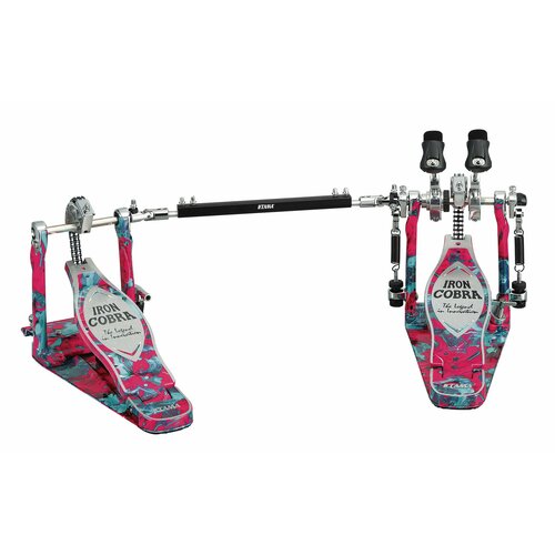 tama iron cobra hp900pwmpr power glide twin pedal psychedelic rainbow двойная педаль в кейсе цвет психоделическая радуга Tama IRON COBRA HP900RWCMS Rolling Glide Twin Pedal, Coral Swirl - Двойная педаль в кейсе, цвет Коралловый вихрь