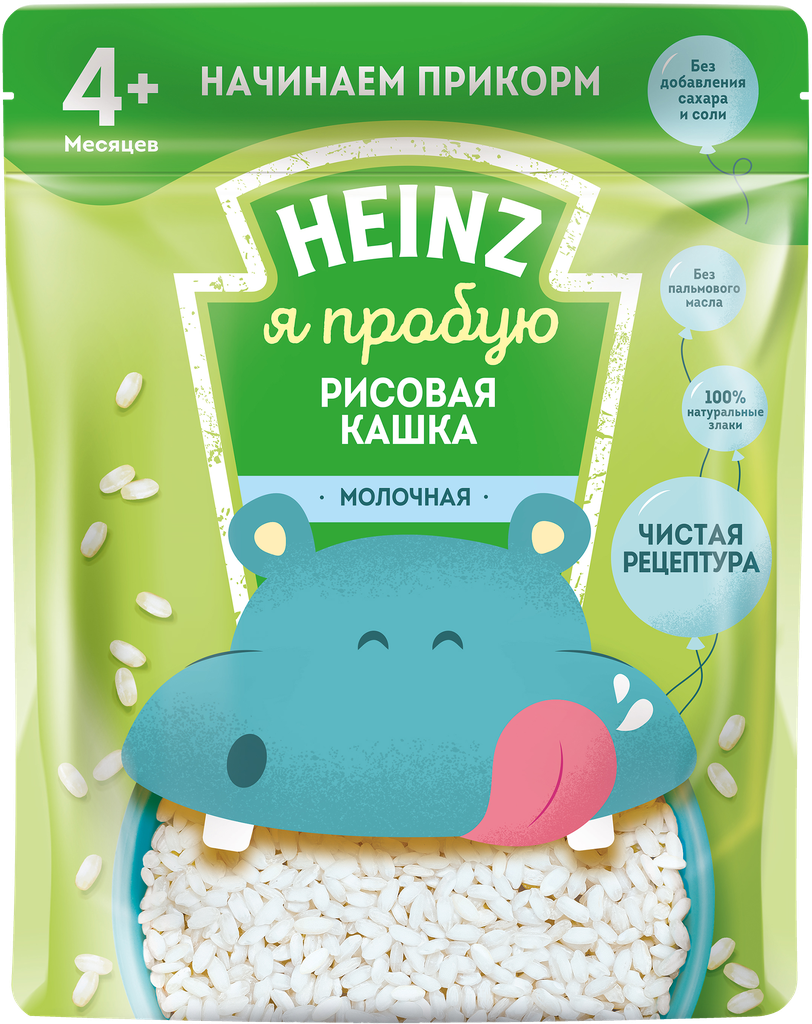 Каша рисовая HEINZ Я пробую, молочная, с 4 месяцев, 180г