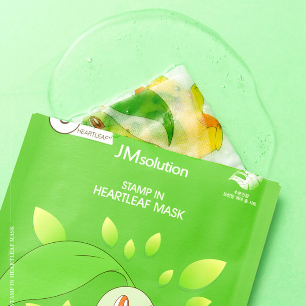 Тканевая маска с экстрактом хауттюйнии JMSolution STAMP IN HEARTLEAF MASK POKEMON 1шт.