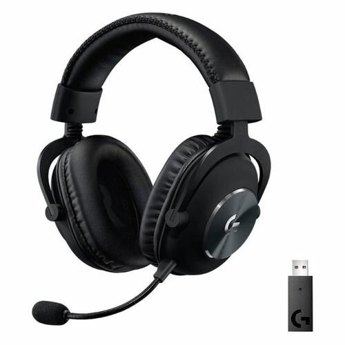 Гарнитура игровая Logitech G Pro X Lightspeed, для компьютера и игровых консолей, мониторные, радио, черный [981-000909]
