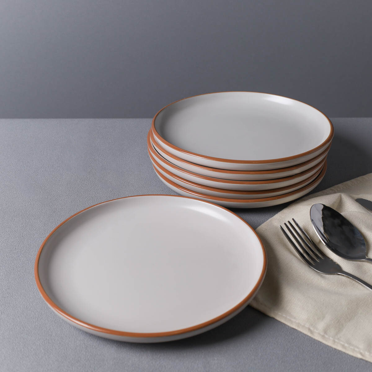 фото Набор обеденных тарелок 6 штук 27 см керамика