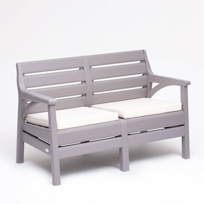 фото Шафран Диван садовый "Евпатория" 124 х 65 х 79 см, песочно-серый