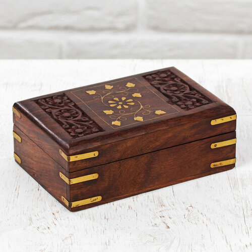 Шкатулка Лепестки дерево 15х10х6 см 1196₽