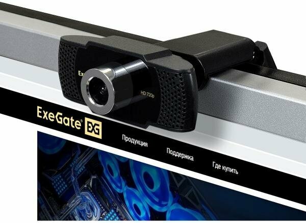 Exegate EX287378RUS Веб-камера ExeGate BusinessPro C922 HD Tripod (матрица 1/3 13 Мп 1280х720 720P 30fps 4-линзовый объектив USB микрофон с шум