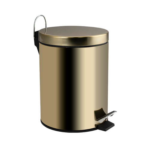 Ведро из нержавеющей стали под бронзу с педалью круглое 5л 2384₽
