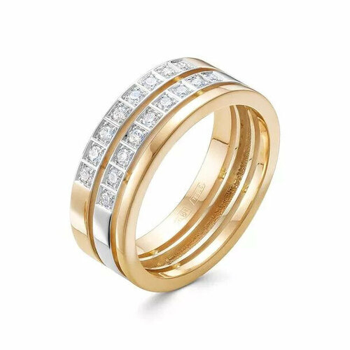 Кольцо Diamant online, красное золото, 585 проба, бриллиант, размер 19
