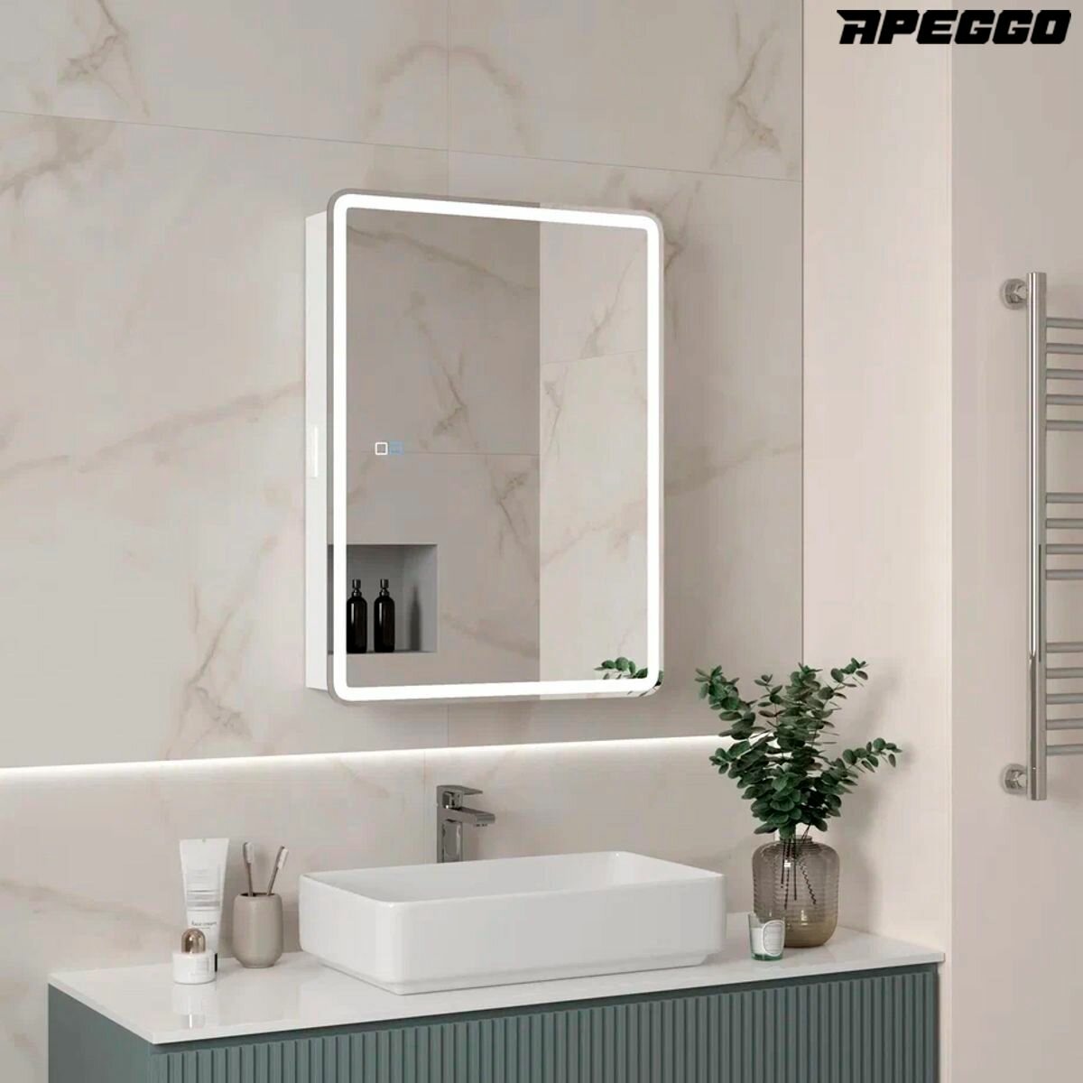 Зеркало-шкаф Apeggo Ofelia Led 600х800 с подогревом