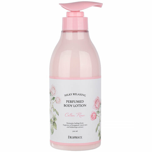 Лосьон для тела Deoproce Milky Relaxing Perfumed Body Lotion Cotton Rose, 500 мл