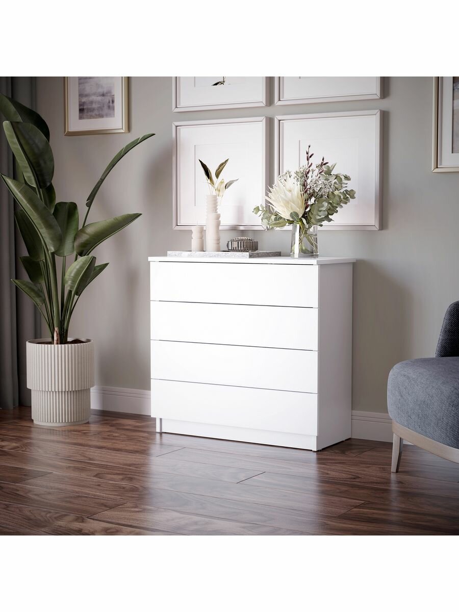 фото Комод белый деревянный, ЛДСП для вещей