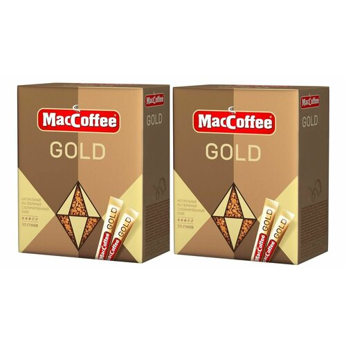 MacCoffee Gold Кофе растворимый 30 шт по 2г, 2 упаковки
