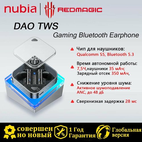 Наушники Bluetooth Redmagic DAO TWS Gaming Earphone 21999₽