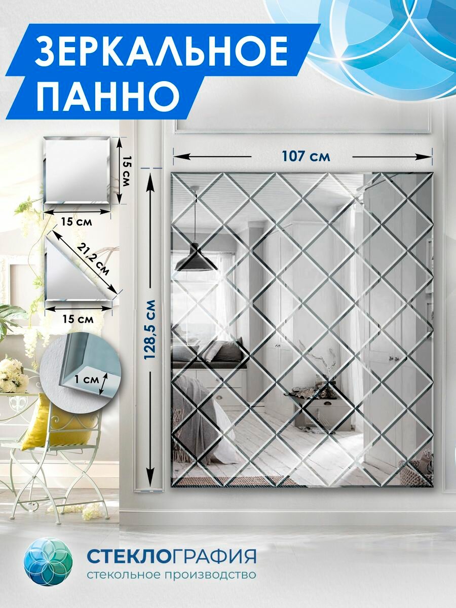 фото Зеркальное панно с фацетом, плитка