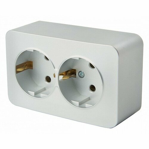 Розетка двойная с заземлением Mebelion София 49328 236₽