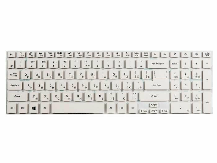 Клавиатура (keyboard) для ноутбука Acer белая без рамки гор. Enter KB. I170A.402