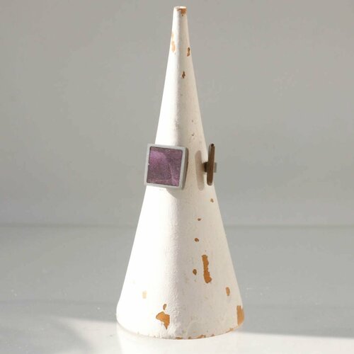 Кольцо Медведик Арт, дерево, безразмерное, сиреневый