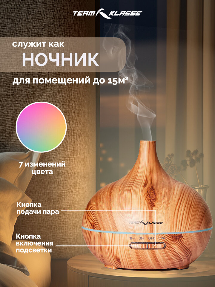 Обзор: Аромадиффузор электрический для дома (Увлажнитель воздуха) Team Klasse RD804, 0,4л