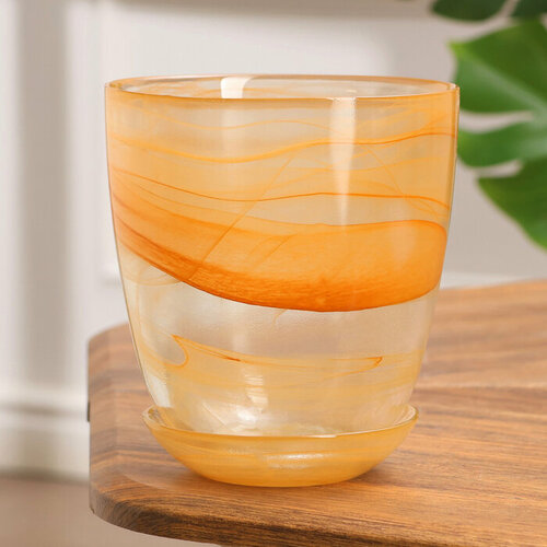 Горшок цветочный с поддоном Гармония бежевый 1 л 818₽