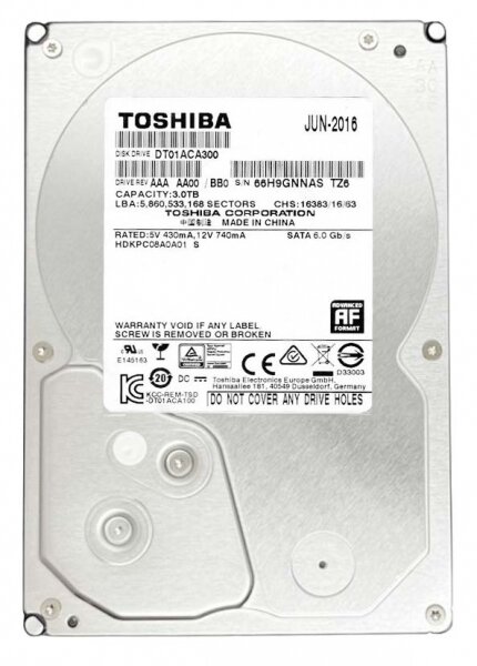 Жесткий диск Toshiba DT01ACA300 3Tb SATAIII 3,5" HDD