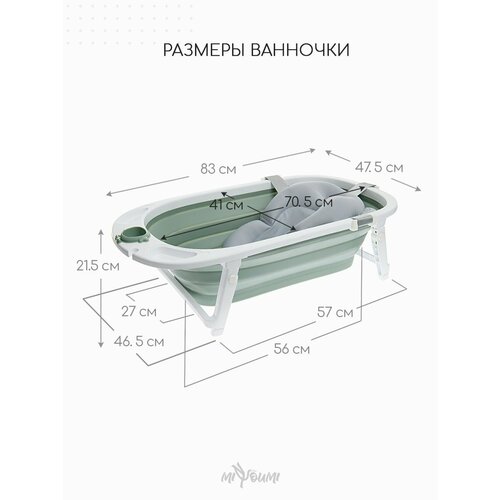 фото Ванночка для купания новорожденных складная miyoumi