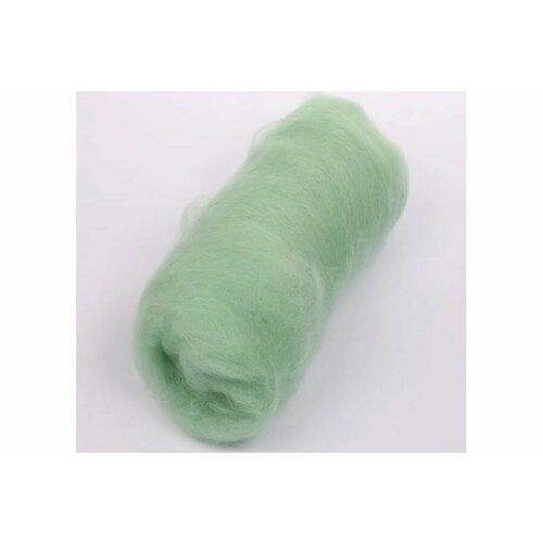 Кардочес шерсть для валяния полутонкая Камтекс ментол (107), 100%шерсть, 100г, 5шт