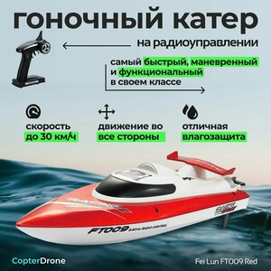 Радиоуправляемый катер Fei Lun High Speed Red Boat 2.4GHz - FT009-RED