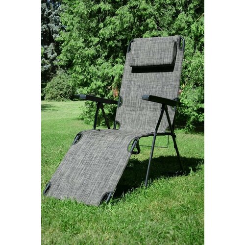 Кресло -шезлонг Роберто арт. с1325 (каркас антрацит, ткань серая)