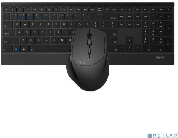 Клавиатура + мышь Rapoo 9500M клав: черный мышь: черный USB беспроводная Bluetooth/Радио slim [18892]