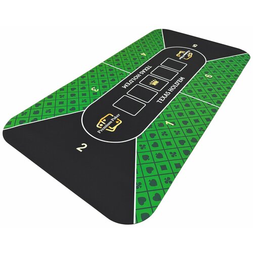 Сукно для игры в покер 60 × 120 см, зеленый/черный