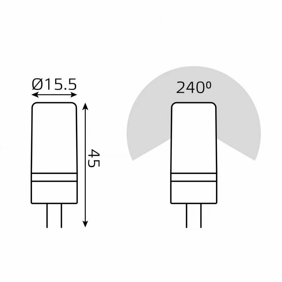 Лампа cветодиодная Gauss G4 5W 4100K прозрачная 18725