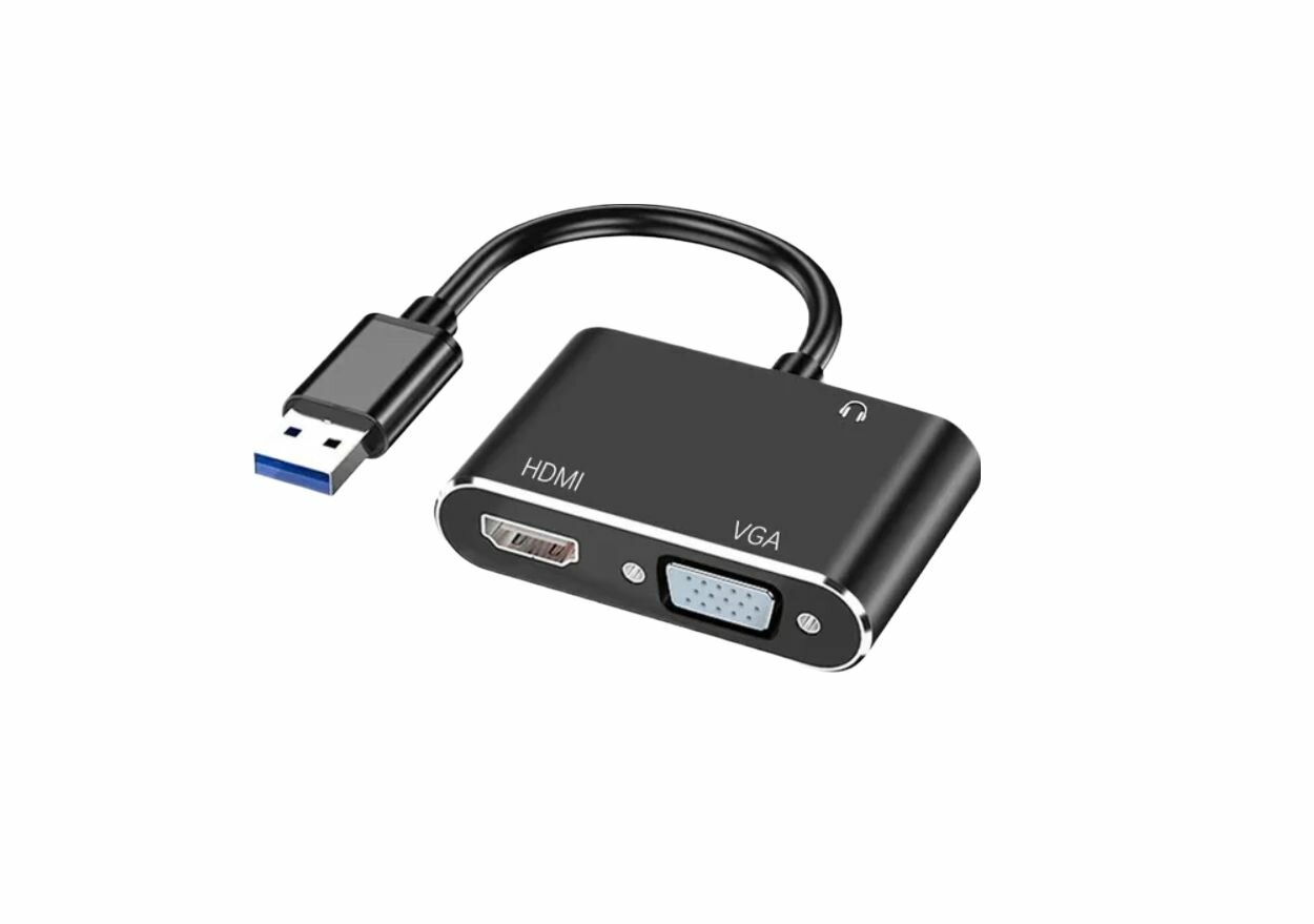 Разветвитель кабеля HUB 4в1 USB+ HDMI + VGA + 3.5