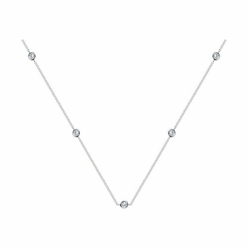 Колье Diamant online, серебро, 925 проба, фианит, длина 38 см., бесцветный колье diamant 53 270 01618 2