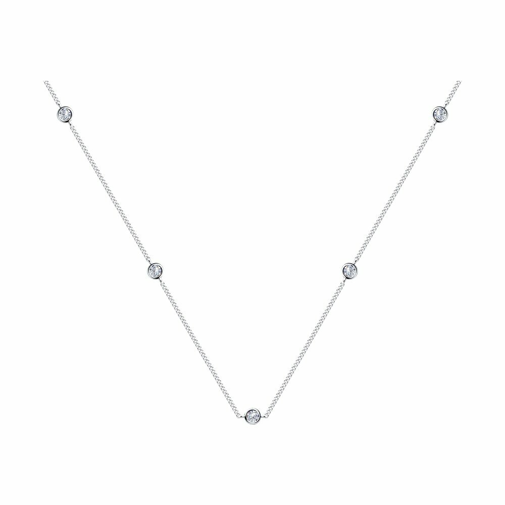 Колье Diamant online, серебро, 925 проба, фианит