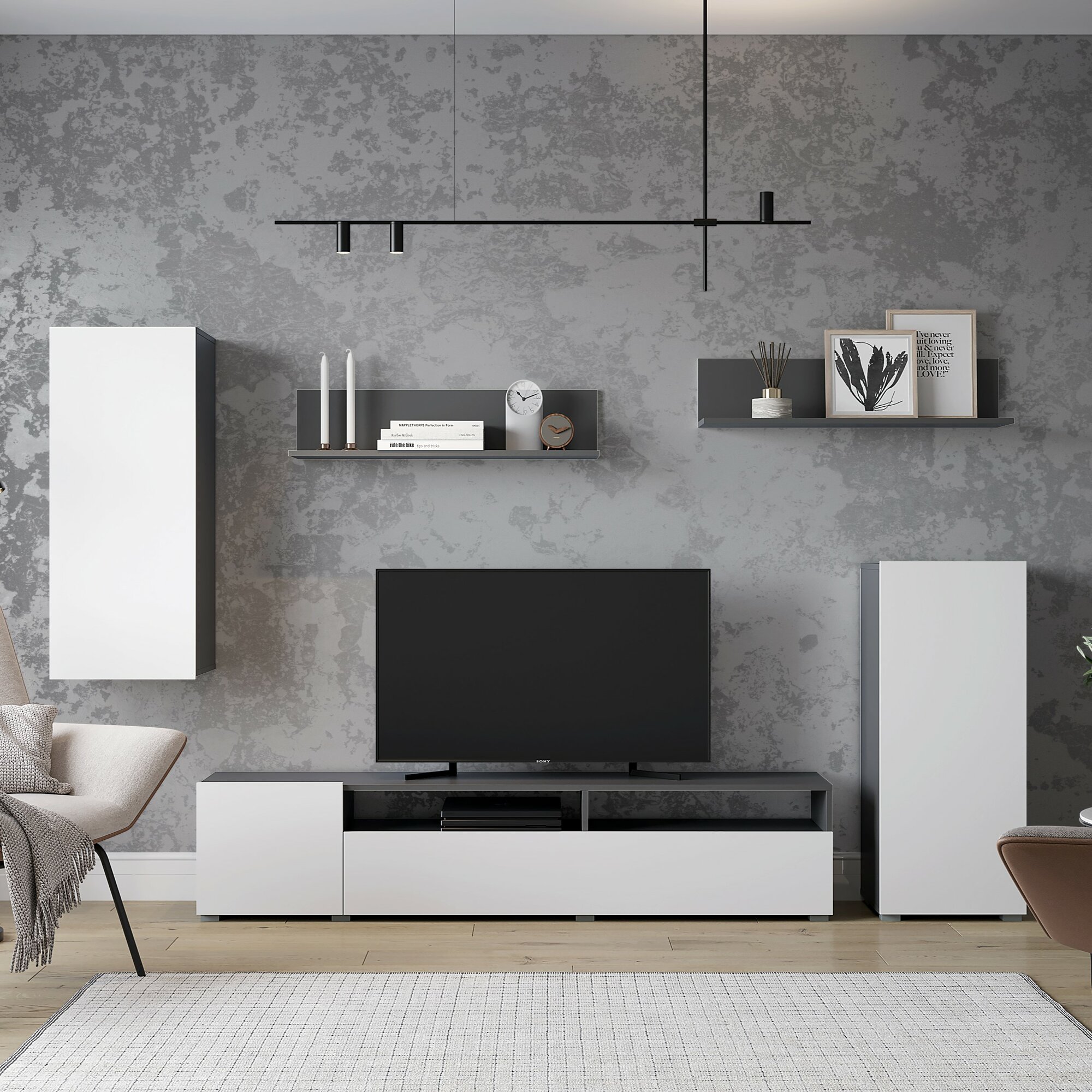 фото Гостиная Лира Серый Графит