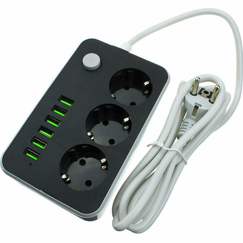 Сетевой фильтр 3 розетки 18 метра 6USBG CX-U613-B 745₽