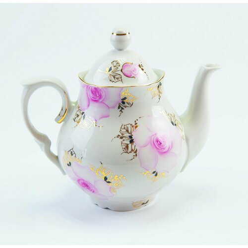 Чайник Зимний день ручная роспись Розовые розы 2100₽