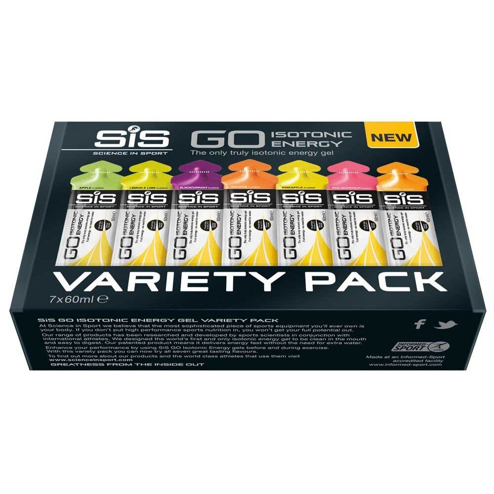 Go Isotonic Energy Gel Variety Pack, 60 мл * 7 шт, Набор разных вкусов