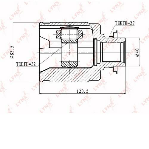Шрус внутренний подходит для Honda CR-V 2.0 01> CI-3402 lynx 1шт