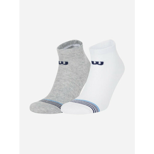 Носки Wilson, 2 пары, размер 43/46, серый, белый носки детские wilson 3 пары синий
