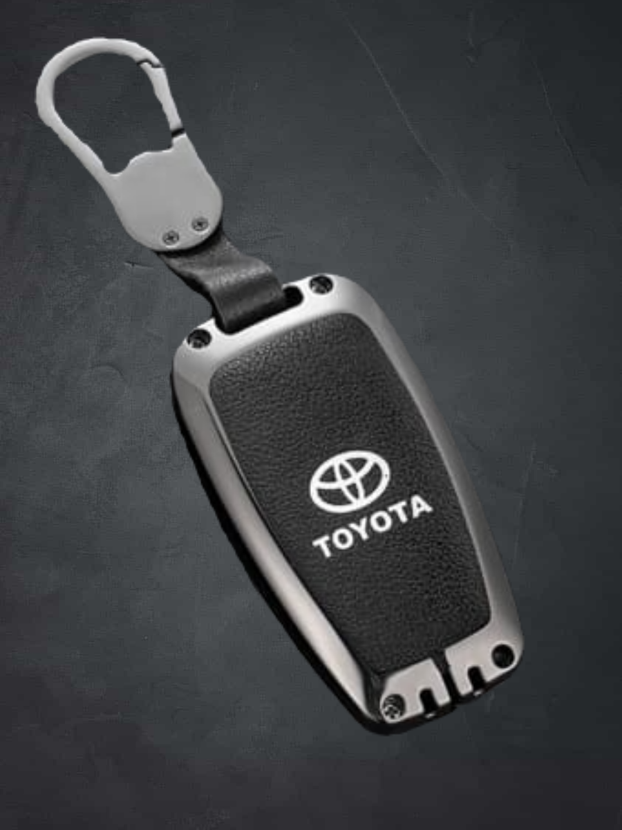 Защитный чехол для ключей Toyota, Авто Обнова, черный, с логотипом и брелком