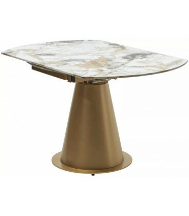 фото Стол TERAMO 135 GLOSS GRAND JADE SOLID CERAMIC, керамика, поворотн. механизм / Бронзовый