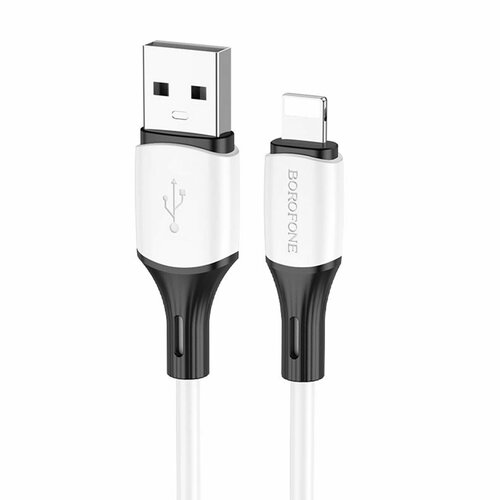 Кабель для зарядки iPhone 8pin lightning Borofone BX79 силикон белый 800₽