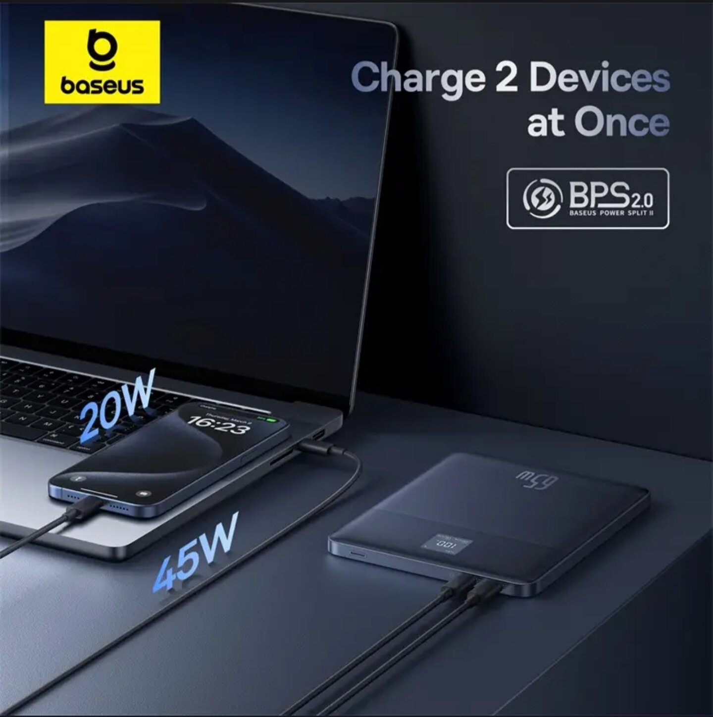 Аккумулятор Baseus Blade 65W с быстрой зарядкой 12 000mAh — фото 1