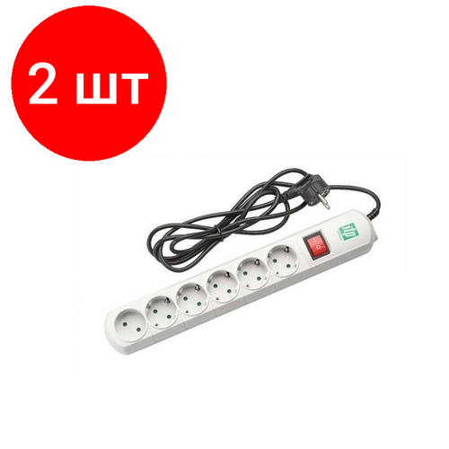 Комплект 2 штук, Сетевой фильтр ITP Office 3м (6/3м/10А/900Дж/серый)