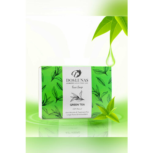 Косметическое мыло для лица и тела DOS LUNAS с зеленым чаем 100g