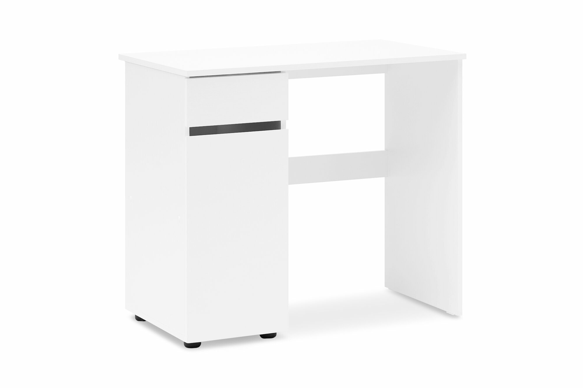 фото Стол письменный Россия Грейс с тумбой белый текстурный 86х50х75 см