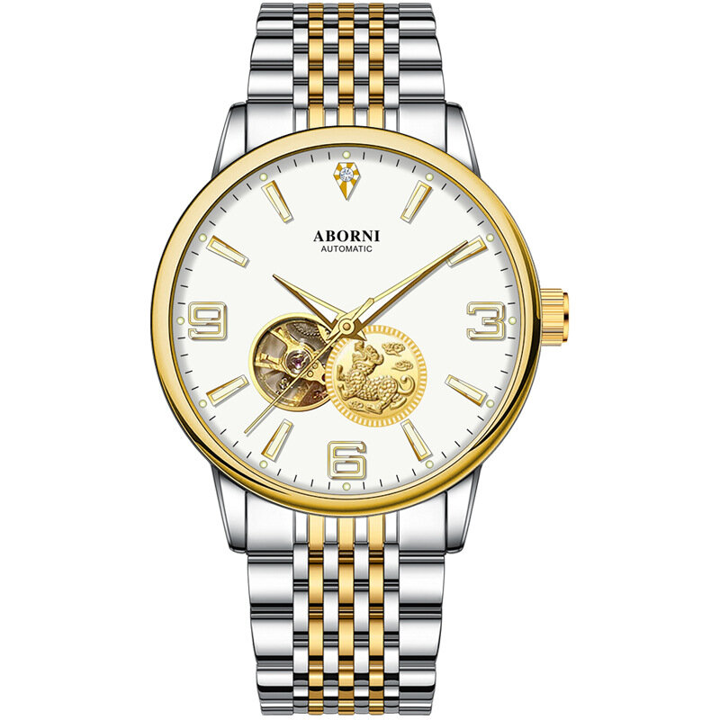 фото Часы ABORNI YBN8835, мужские, механические, стальные, белые