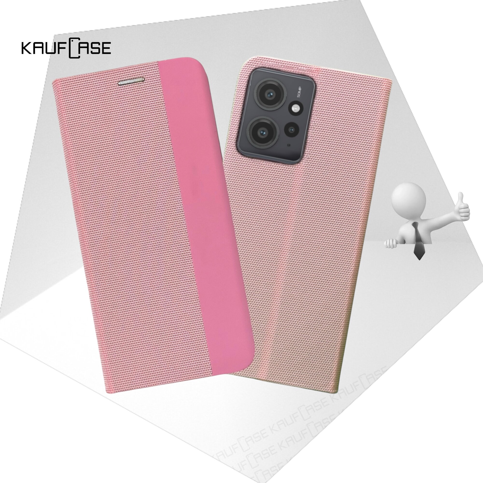 Чехол книжка для телефона Xiaomi Redmi Note 12 4G (6.67"), розовый. Плетеная структура