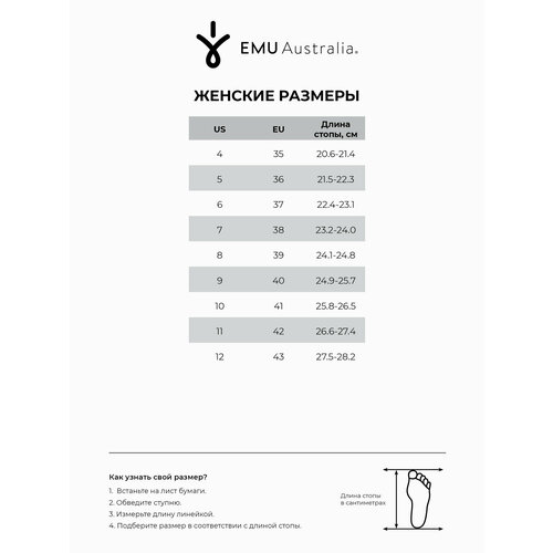 фото Тапочки emu jolie, размер 37 eu, серый